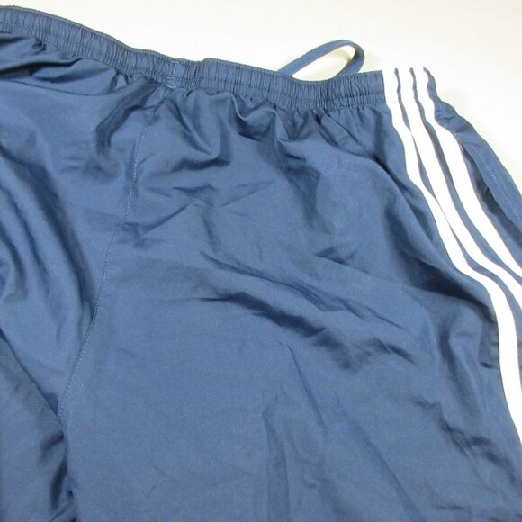 Vintage Y2K adidas womens navy mesh lined striped windbreaker pants Mx30 - Picture 9 of 9